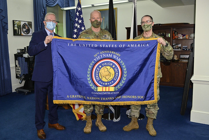  Chief of Space Operations Gen. John W. Raymond with Chief Master Sgt. Roger A. Toberman